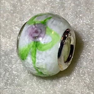 Glass bead charm for pandora bracelet